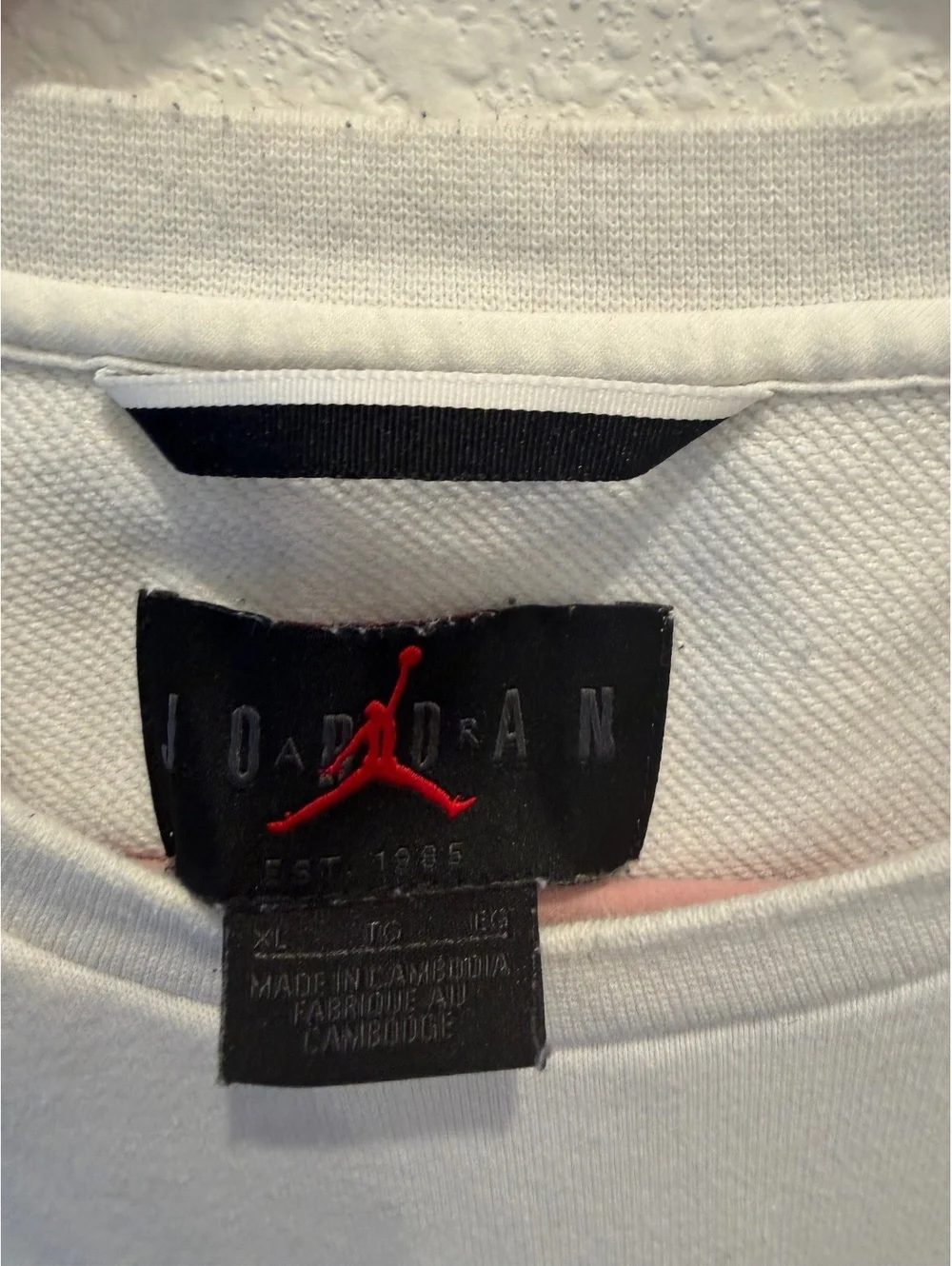 Jordan Long Sleeve Raglan Sweatshirt in Black and White, XL